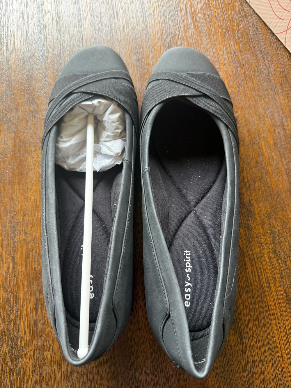 New Easy Spirit Womens Black Slip-On Ballet Flats